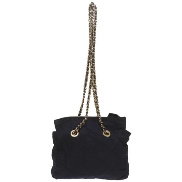 PRADA Quilted Chain Shoulder Bag Nylon Navy Auth ar11409 - Picture 2 of 16